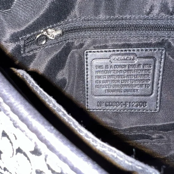 Coach Vintage Soho Signature C Black Monogram Y2K Shoulder Handbag Purse F12308 - Picture 8 of 14